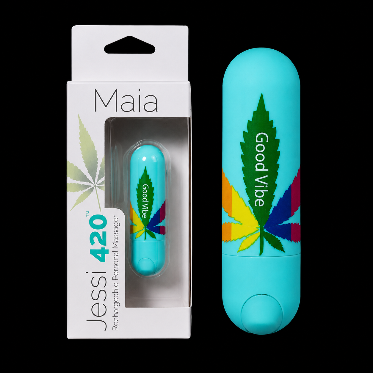 Maia Jessi 420 - Teal 7.6 cm USB Rechargeable Bullet