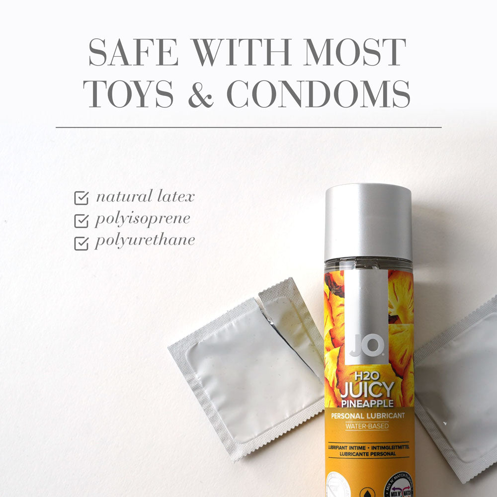 JO H2O Juicy Pineapple Lube - 120 mL - Pineapple Flavoured Water Based Lubricant - 30 ml Bottle