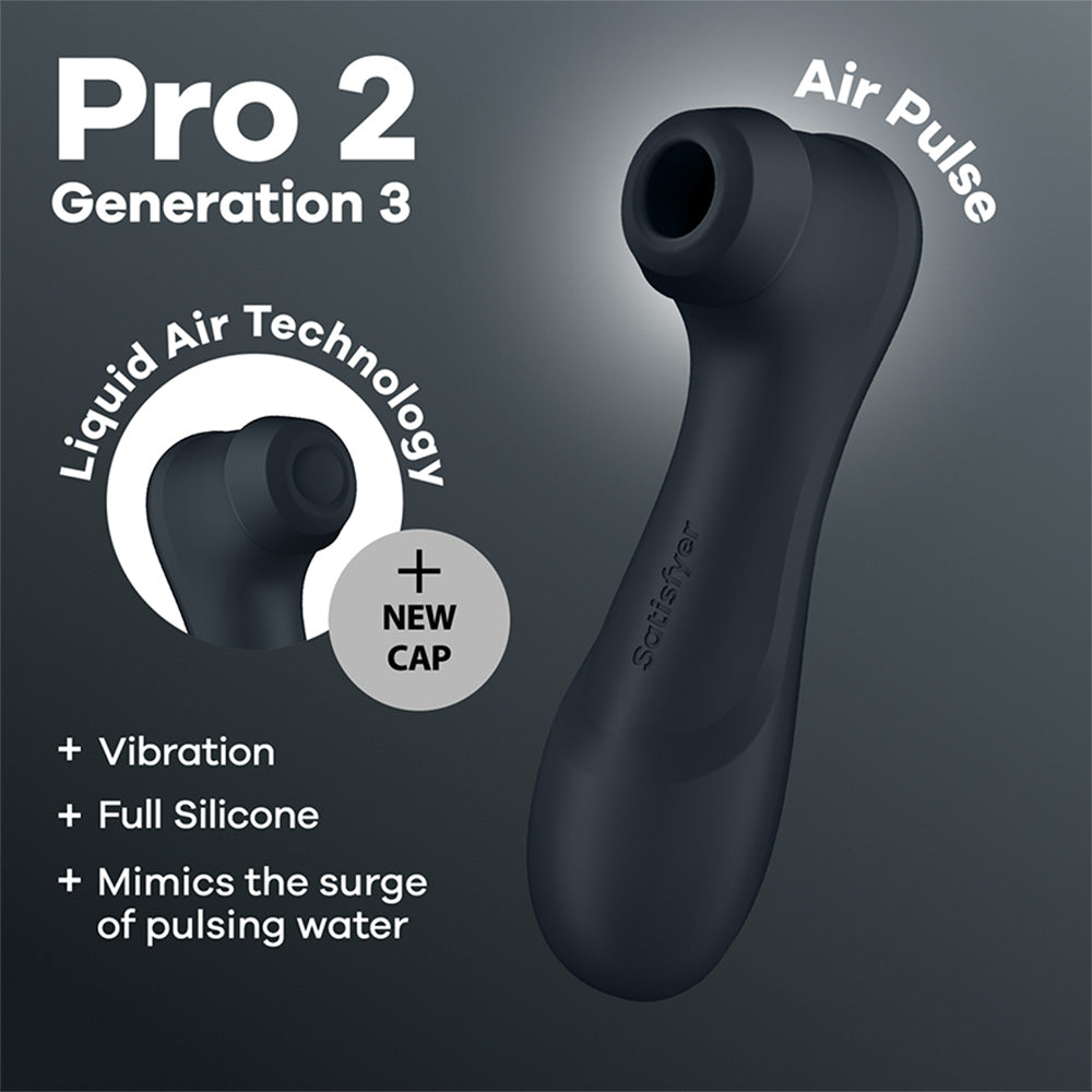Satisfyer Pro 2 Generation 3 - Dark Grey - Dark Grey Touch-Free USB-Rechargeable Clitoral Stimulator