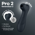 Satisfyer Pro 2 Generation 3 - Dark Grey - Dark Grey Touch-Free USB-Rechargeable Clitoral Stimulator