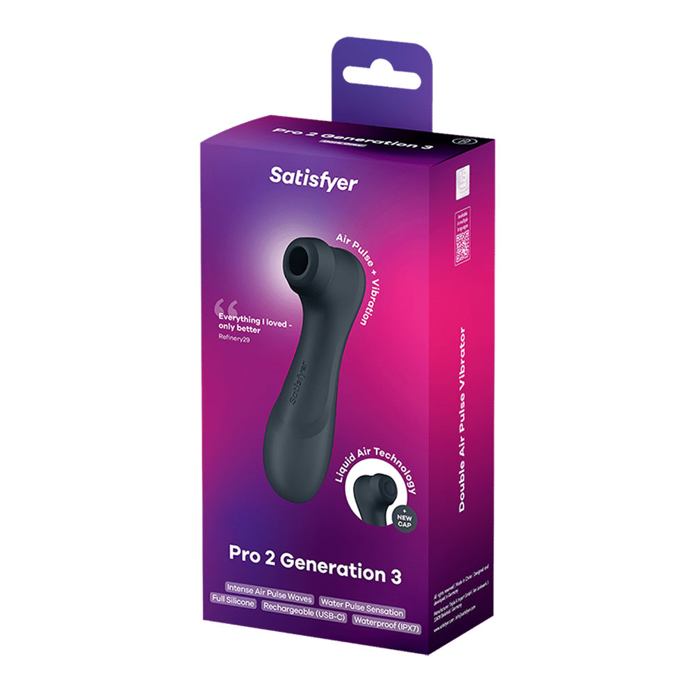 Satisfyer Pro 2 Generation 3 - Dark Grey - Dark Grey Touch-Free USB-Rechargeable Clitoral Stimulator