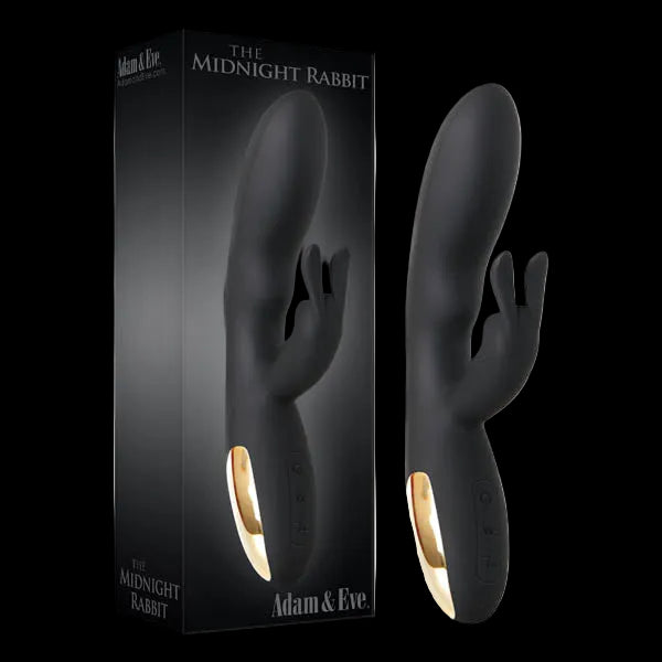 Adam & Eve The Midnight Rabbit - Black 20.3 cm (8'') Rabbit Vibrator