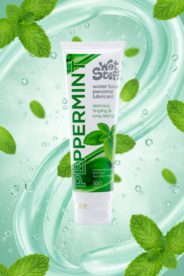 Wet Stuff Peppermint - 100g Tube - Peppermint Flavoured Water Based Lubricant - 100 gram Tube