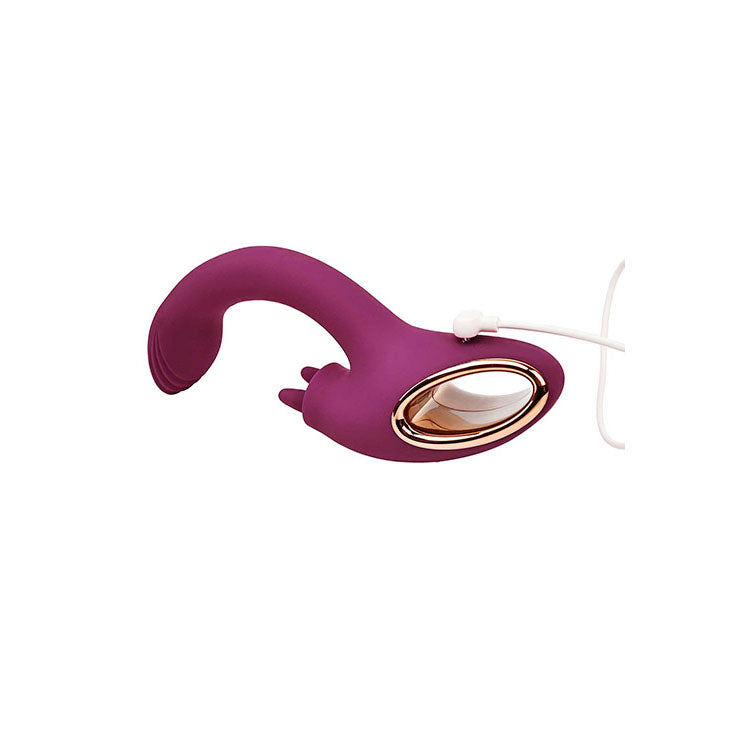 Adam & Eve ROSE GOLD CLIT TICKLER - Red 22 cm USB Rechargeable Rabbit Vibrator