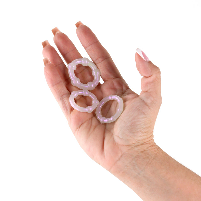 Fantasia - Intensity Rings - Pearl - Pearlescent Beaded Cock Rings - Set of 3 Sizes