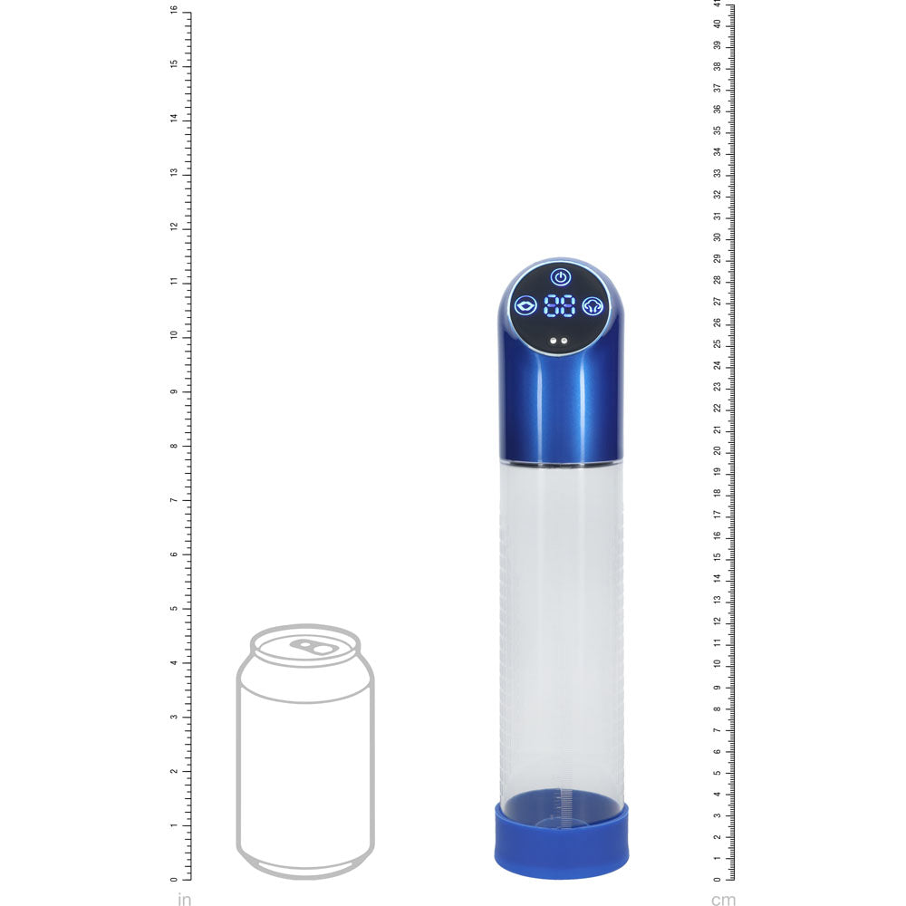 PUMPED Automatic Waterproof Pump - Metal Blue - Blue/Clear USB Rechargeable Automatic Penis Pump