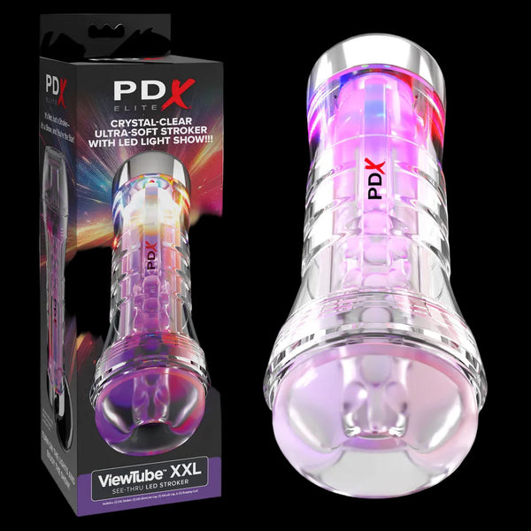PDX Elite ViewTube XXL LED Stroker - Clear Stroker with LED Lights