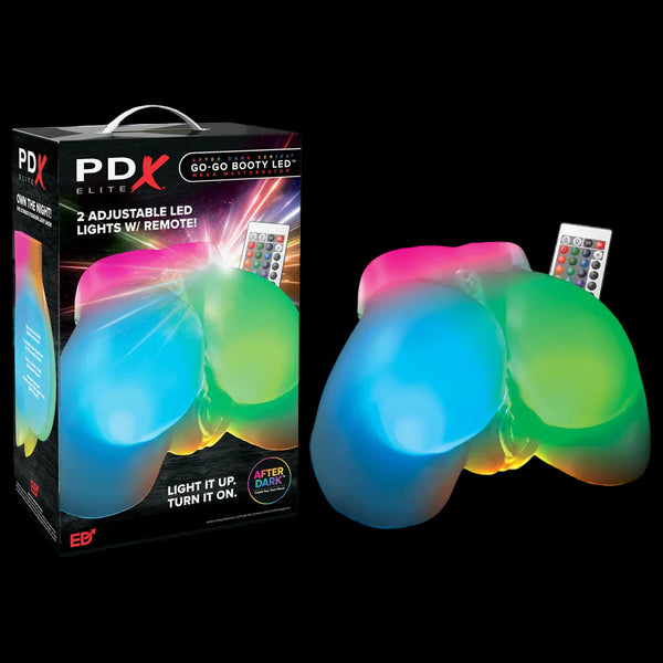 PDX Elite Go-Go Booty LED Mega Masturbator - Clear with LED Doggy-Style Masturbator
