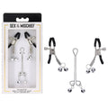 S&M Shadow Bell Nipple and Clit Jewelry - Metal Nipple Clamps and Clitoris Clamp